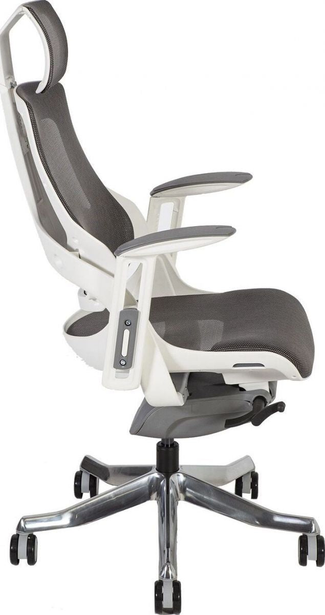 Office Chair Wau | size: Width: 70cm, Height: 129cm, Depth: 70cm | color: White/Grey | image: 2 | variant: 1005354