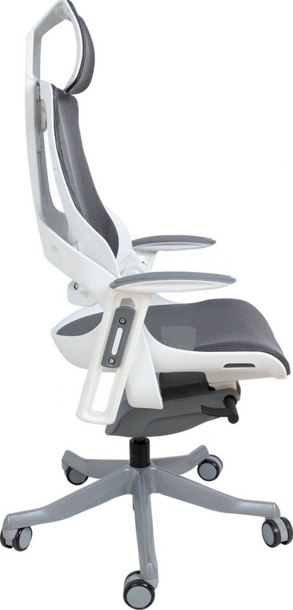 Office Chair Wau | size: Width: 70cm, Height: 129cm, Depth: 70cm | color: White/Grey | image: 4 | variant: 1005354