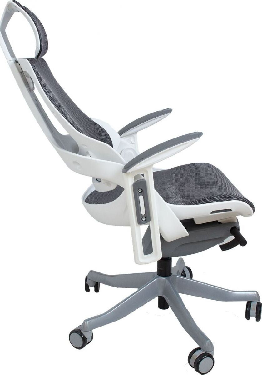 Office Chair Wau | size: Width: 70cm, Height: 129cm, Depth: 70cm | color: White/Grey | image: 6 | variant: 1005354