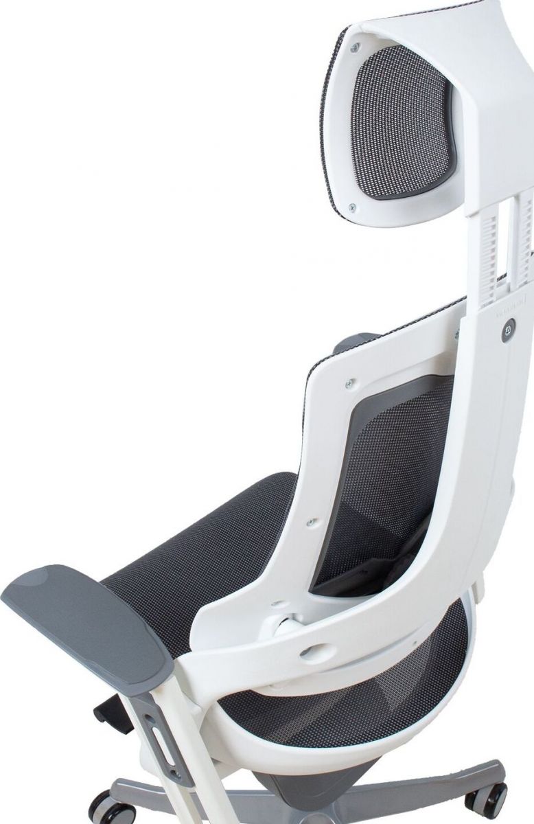 Office Chair Wau | size: Width: 70cm, Height: 129cm, Depth: 70cm | color: White/Grey | image: 9 | variant: 1005354