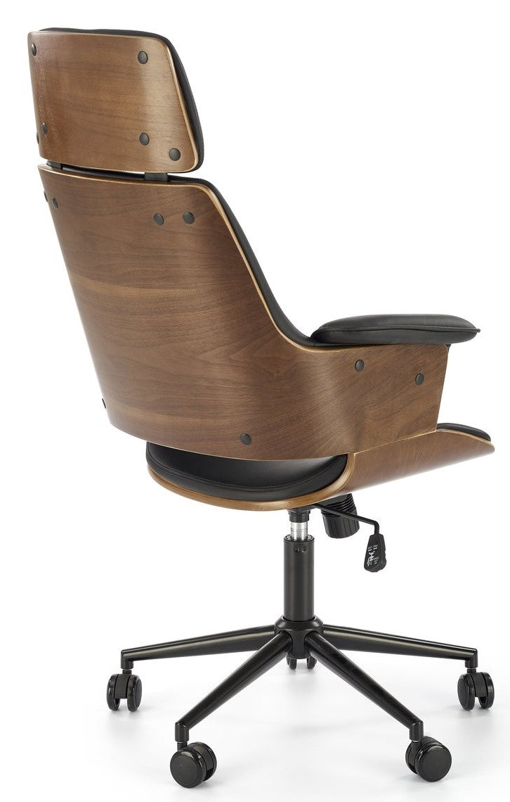 Office Chair Weber | size: Width: 65cm, Height: 112cm, Depth: 65cm | color: Black/Walnut | image: 2 | variant: 1014098