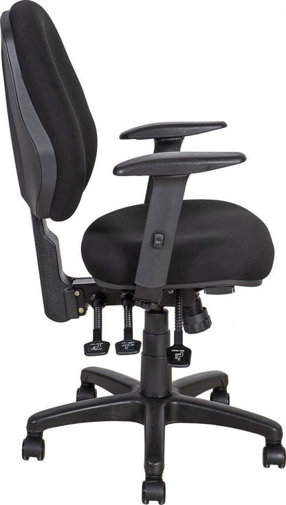Office Chair Welshpool | size: Width: 64cm, Height: 95.5-115cm, Depth: 64cm | color: Black | image: 8 | variant: 1001231