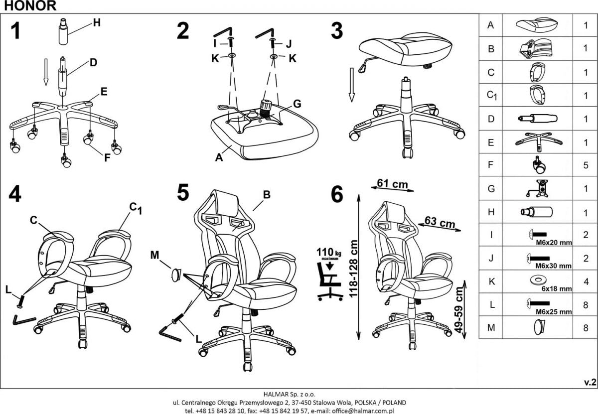 Office Chair West Durham | size: Width: 62cm, Height: 128cm, Depth: 64cm | color: Black | image: 4 | variant: 1007072