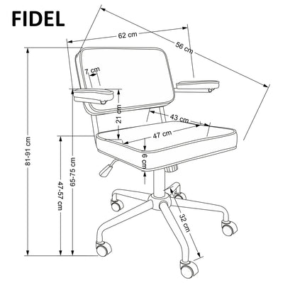 Office Chair West Mountain Ash | size: Width: 62cm, Height: 81cm, Depth: 56cm | color: Black/Grey | image: 2 | variant: 1007424