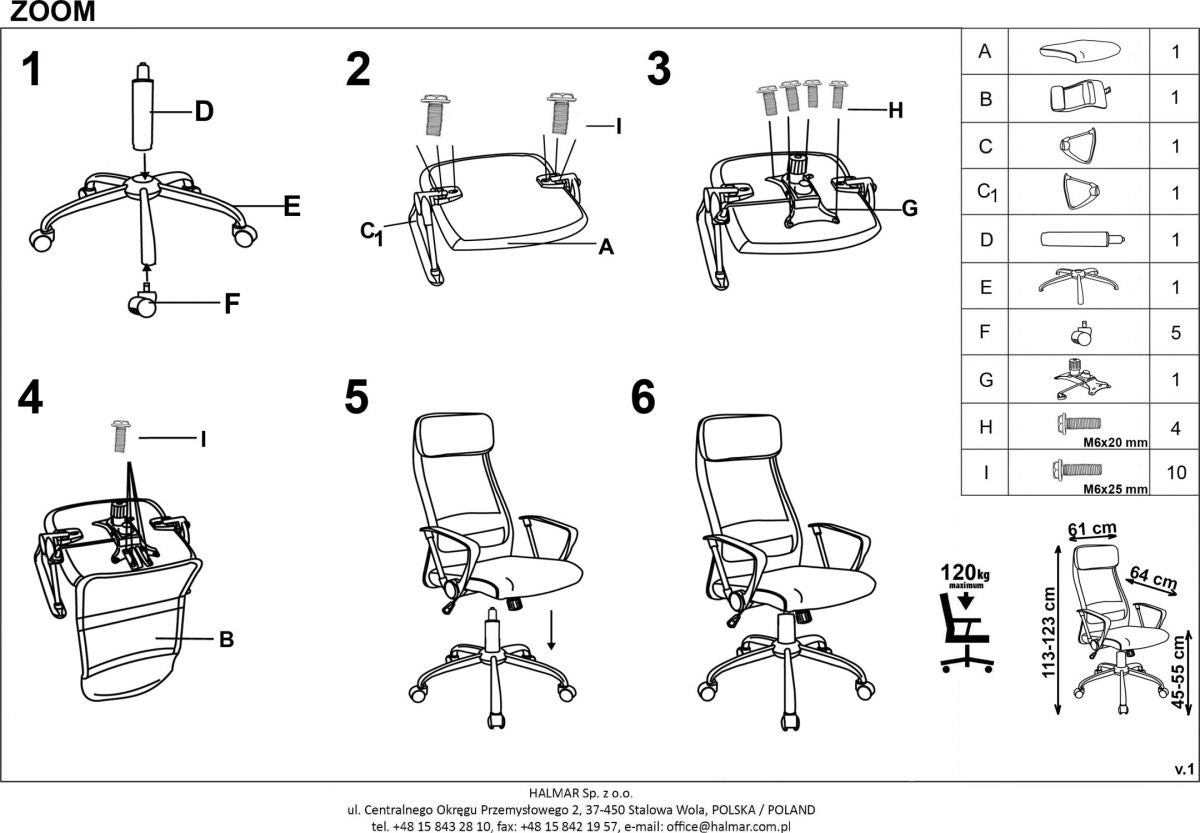 Office Chair Zoom | size: Width: 61cm, Height: 123cm, Depth: 64cm | color: Gray | image: 3 | variant: 1011546