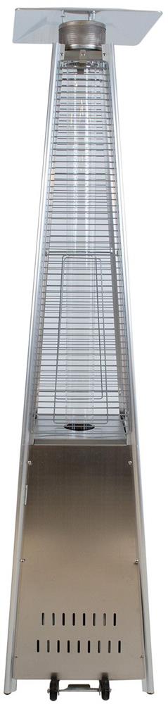 Patio Gas Heater East St Etienne | size: Length: 73cm, Width: 73cm, Height: 227cm | color: Silver | image: 2 | variant: 1006398