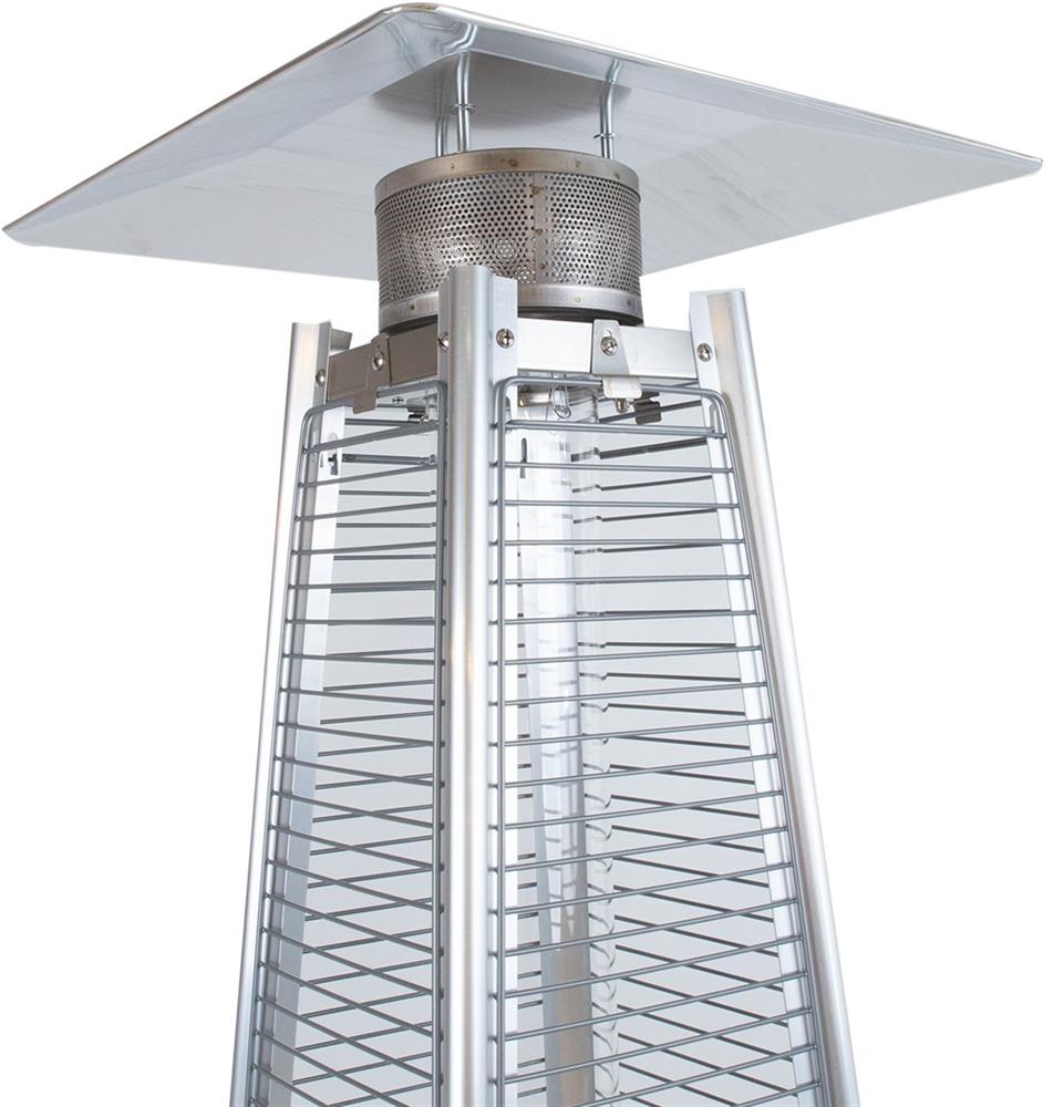 Patio Gas Heater East St Etienne | size: Length: 73cm, Width: 73cm, Height: 227cm | color: Silver | image: 3 | variant: 1006398