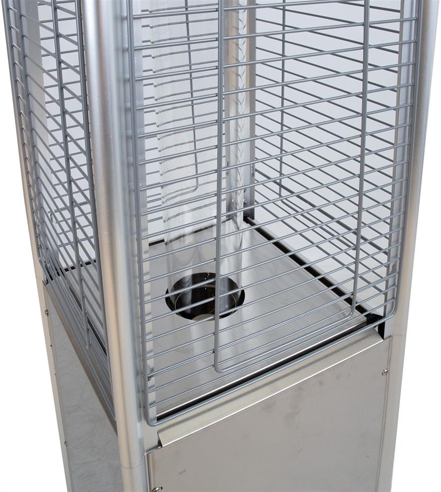 Patio Gas Heater East St Etienne | size: Length: 73cm, Width: 73cm, Height: 227cm | color: Silver | image: 4 | variant: 1006398