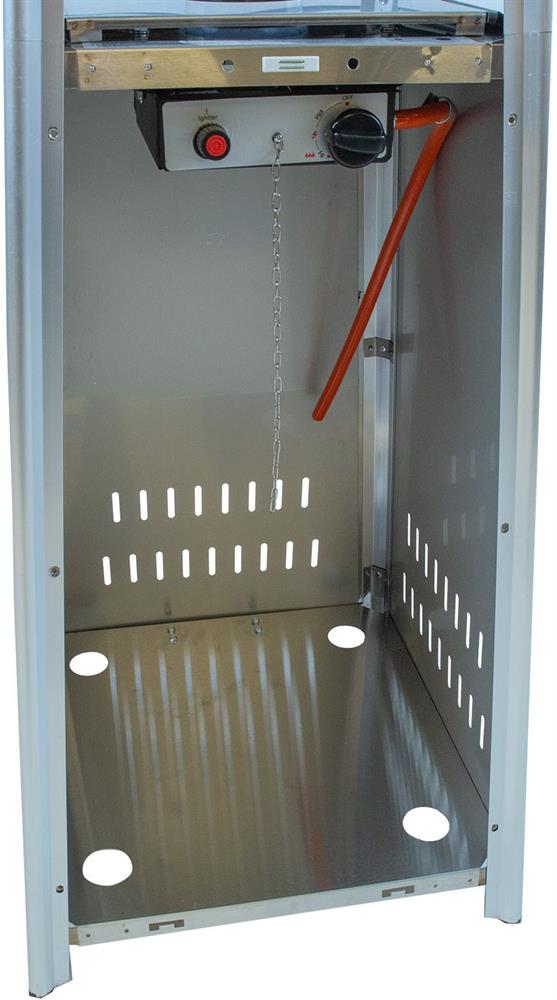 Patio Gas Heater East St Etienne | size: Length: 73cm, Width: 73cm, Height: 227cm | color: Silver | image: 6 | variant: 1006398