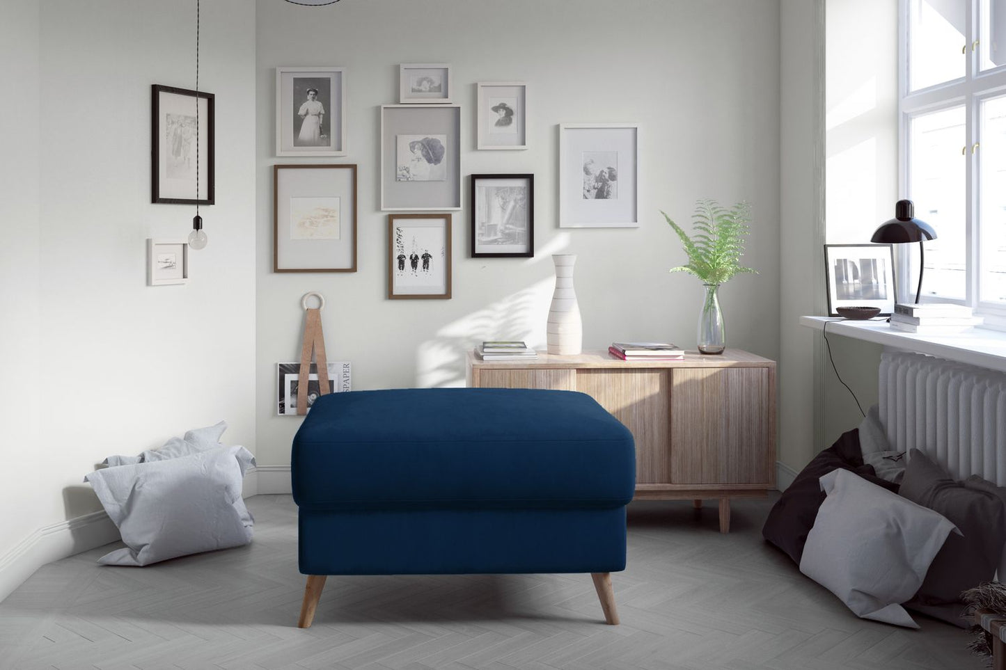 Pouf Asgard | size: Width: 73cm, Height: 73cm, Depth: 48cm | color: Blue | image: 1 | variant: 1005743