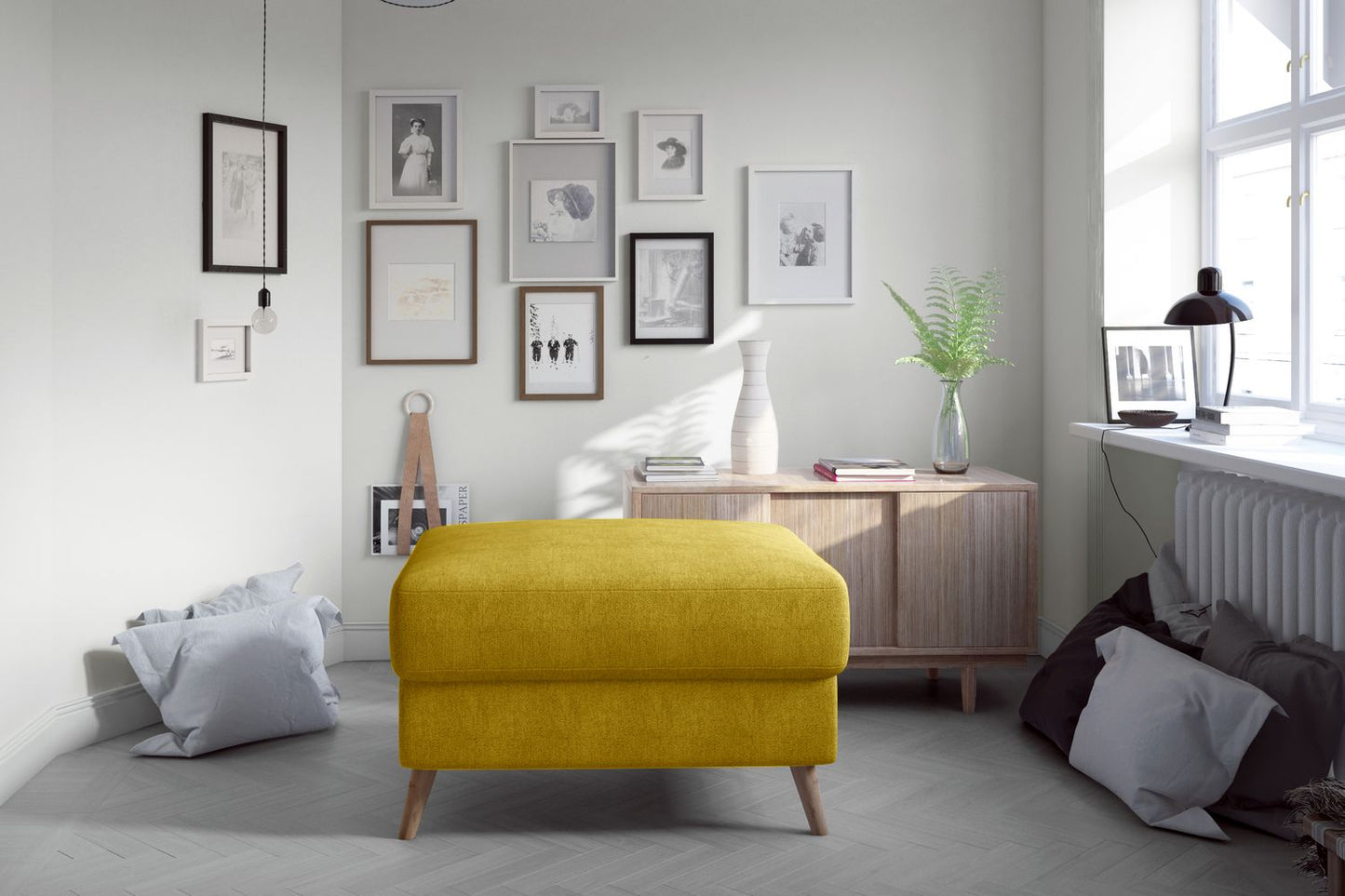 Pouf Asgard | size: Width: 73cm, Height: 73cm, Depth: 48cm | color: Omega | image: 1 | variant: 1005744