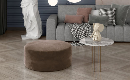 Pouf Bero | size: Width: 45cm, Height: 42cm, Depth: 45cm | color: Beige | image: 1 | variant: 1005802