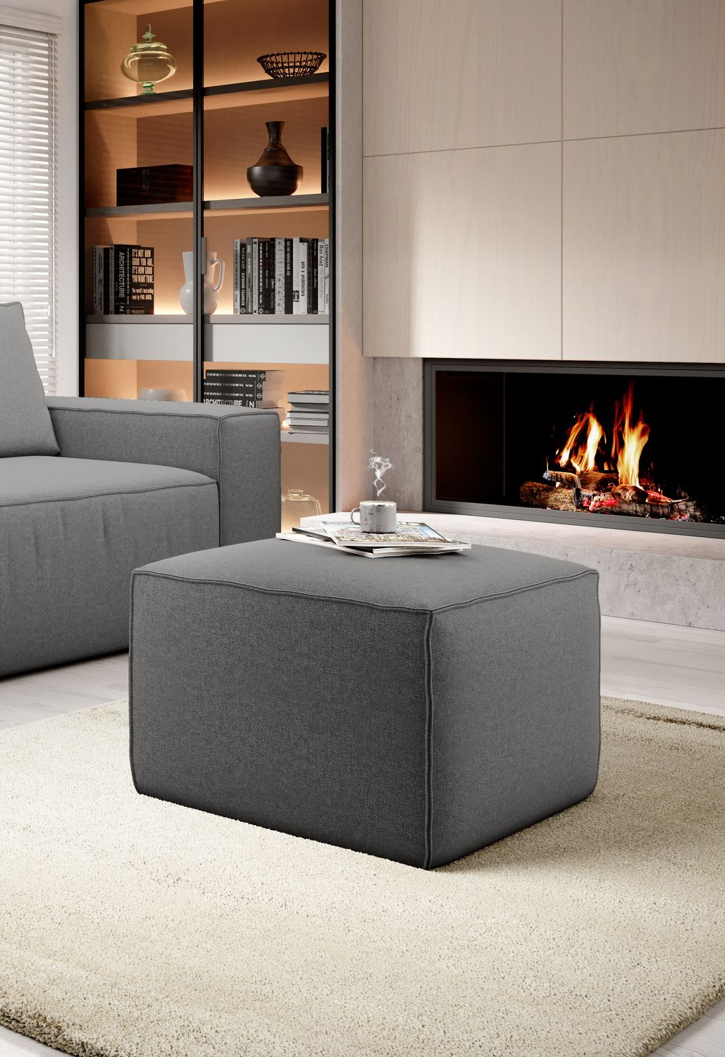 Pouf East Chertsey | size: Width: 88cm, Height: 51cm, Depth: 68cm | color: Gojo | image: 1 | variant: 1010517