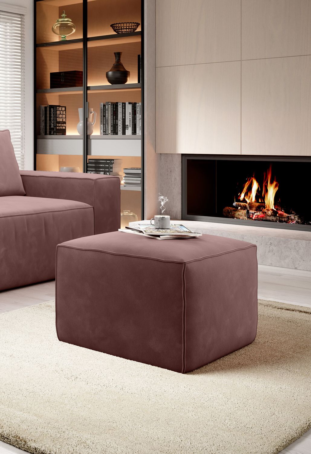 Pouf East Chertsey | size: Width: 88cm, Height: 51cm, Depth: 68cm | color: Lukso | image: 1 | variant: 1010538