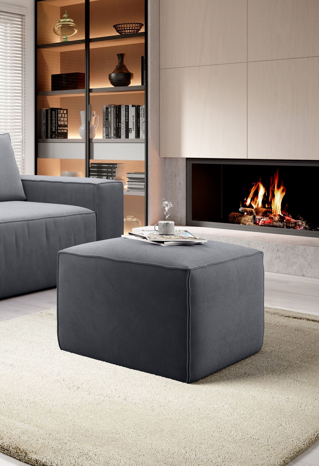 Pouf East Chertsey | size: Width: 88cm, Height: 51cm, Depth: 68cm | color: Savoi | image: 1 | variant: 1010520
