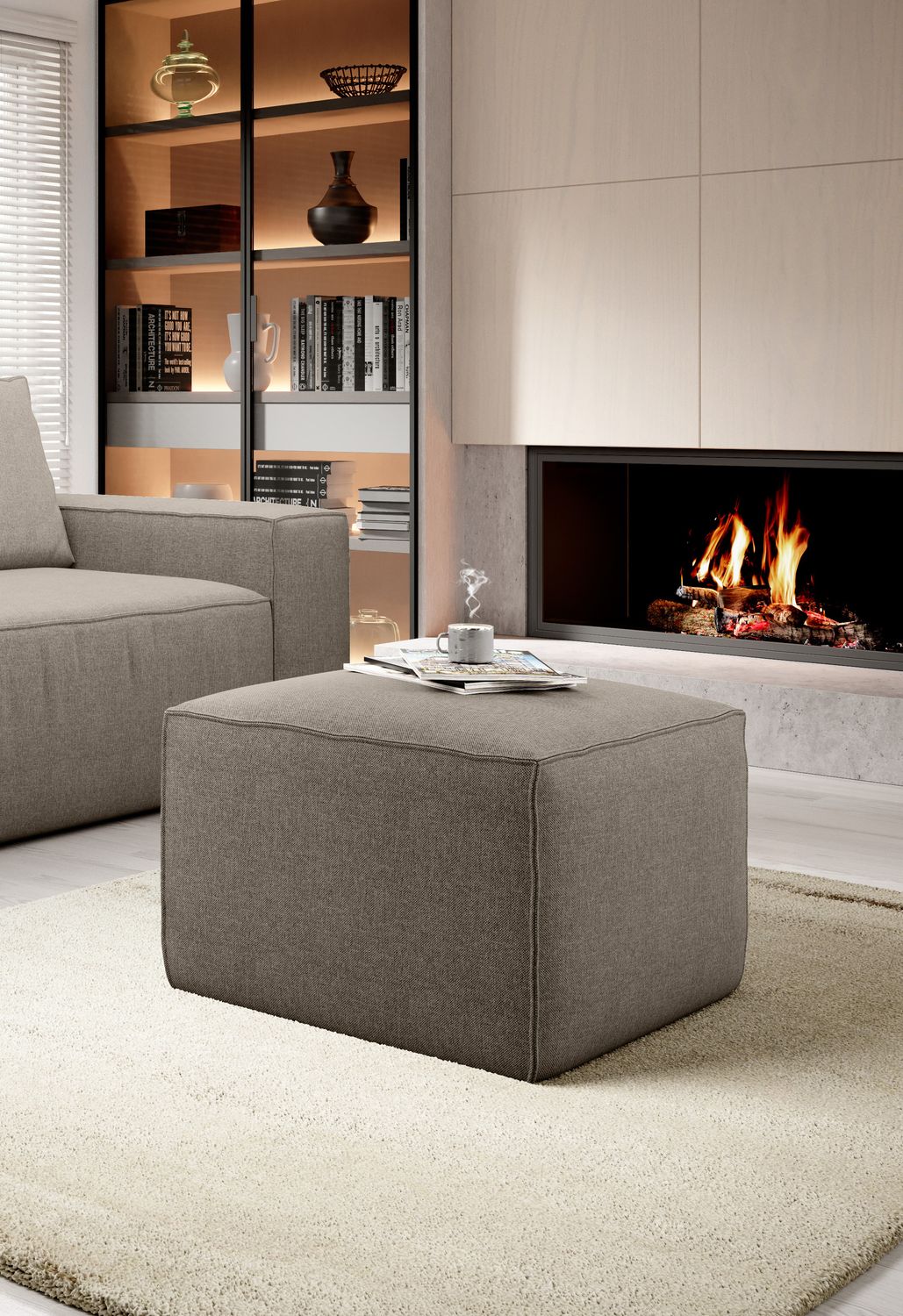 Pouf East Chertsey | size: Width: 88cm, Height: 51cm, Depth: 68cm | color: Vero | image: 1 | variant: 1010533