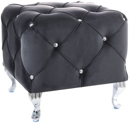 Pouf Hestia K | size: Width: 50cm, Height: 46cm | color: Black/Silver | image: 0 | variant: 1006154