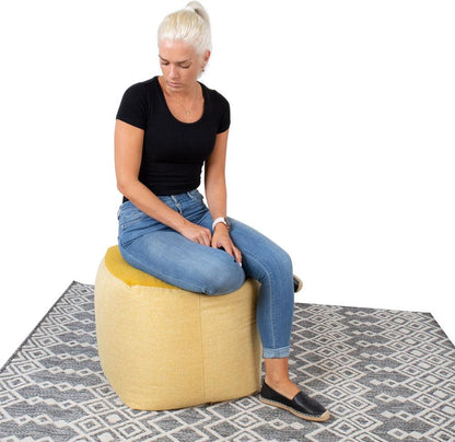 Pouf Lamb Bag | size: Width: 55cm, Height: 45cm, Depth: 55cm | color: Yellow | image: 3 | variant: 1006107