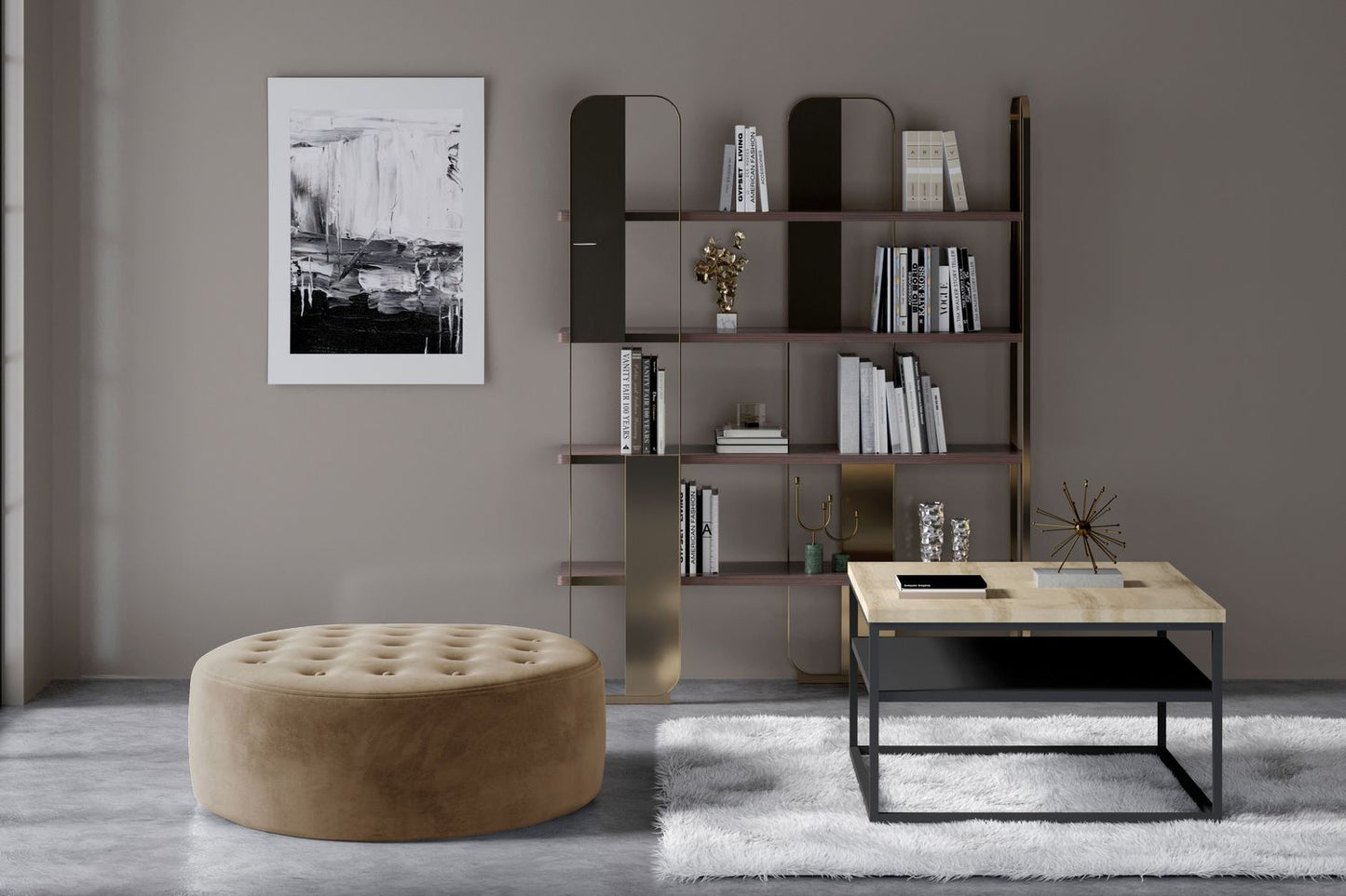 Pouf Monty | size: Width: 70cm, Height: 28cm, Depth: 70cm | color: Beige | image: 1 | variant: 1005950