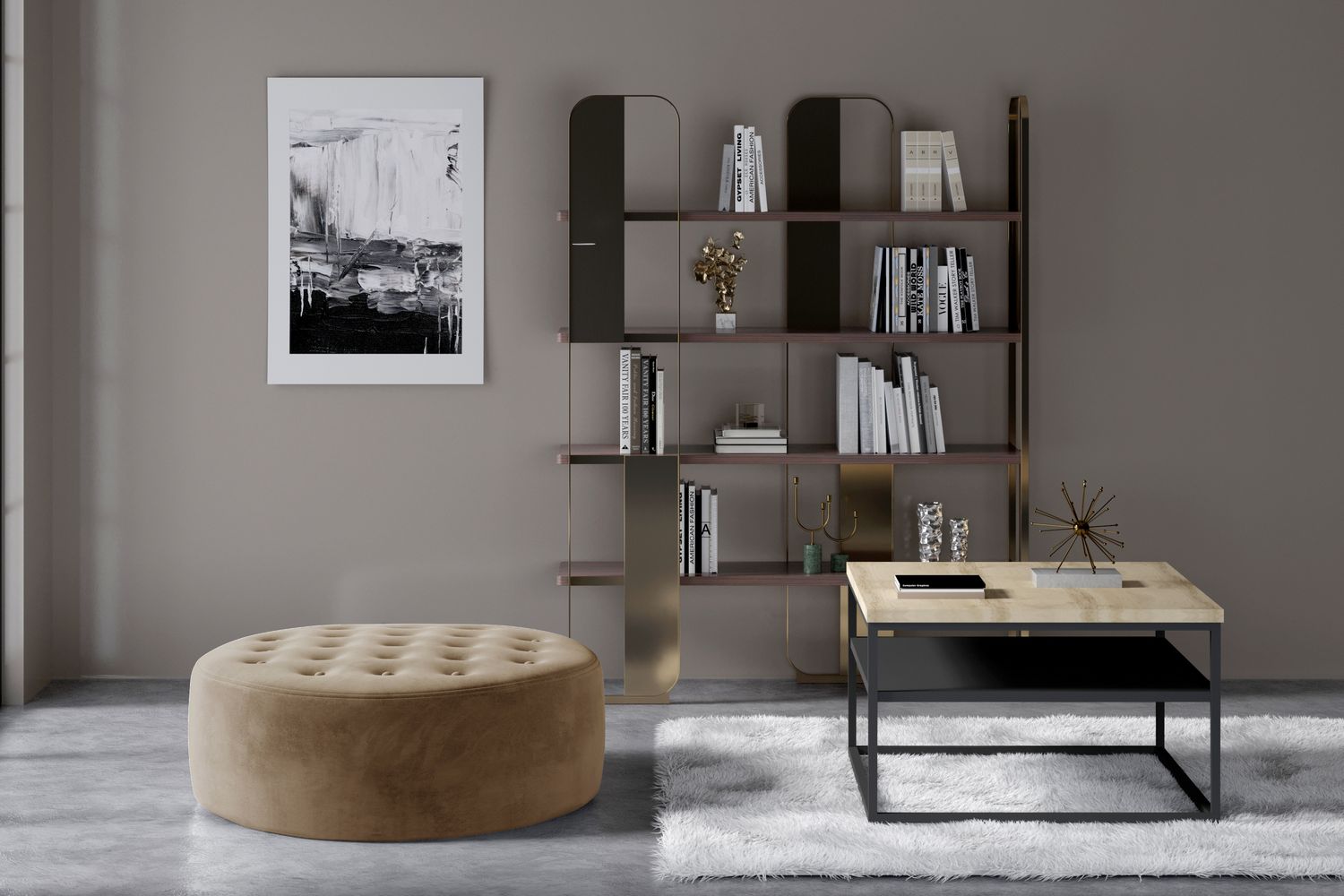 Pouf Monty | size: Width: 70cm, Height: 28cm, Depth: 70cm | color: Beige | image: 1 | variant: 1005950