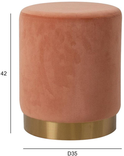 Pouf Nelson | size: Width: 35cm, Height: 42cm, Depth: 35cm | color: Coral | image: 3 | variant: 1001410
