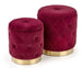 Pouf Polly | size: Width: 33cm, Height: 38cm, Depth: 33cm, Diameter: 33-40cm | color: Bordeaux | image: 1 | variant: 1006082