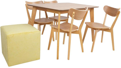Pouf Pontllanfraith | size: Width: 45cm, Height: 45cm, Depth: 45cm | color: Yellow | image: 5 | variant: 1001429