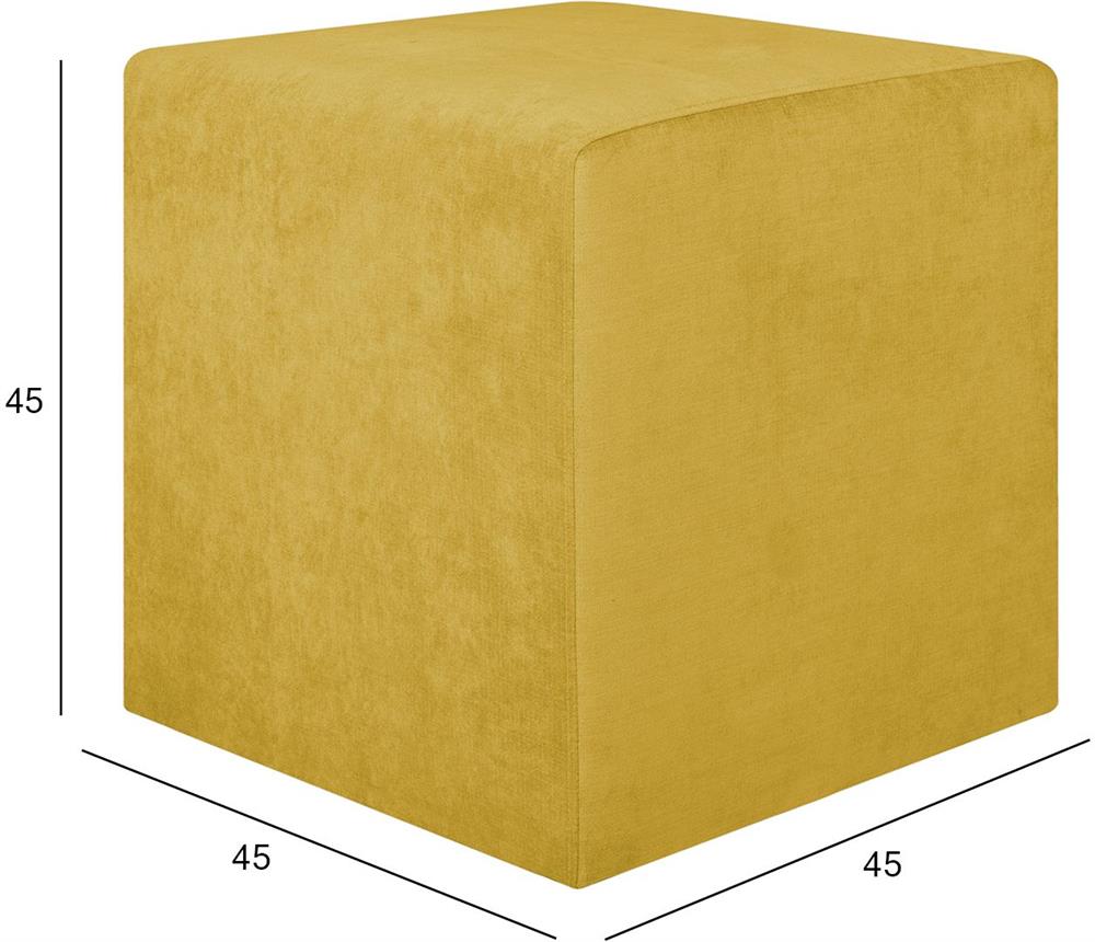 Pouf Pontllanfraith | size: Width: 45cm, Height: 45cm, Depth: 45cm | color: Yellow | image: 6 | variant: 1001429
