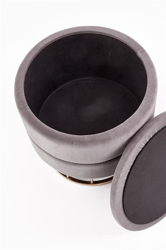 Pouf Rovigo | size: Width: 37cm, Height: 41cm, Depth: 37cm, Diameter: 37cm | color: Gray | image: 1 | variant: 1003092