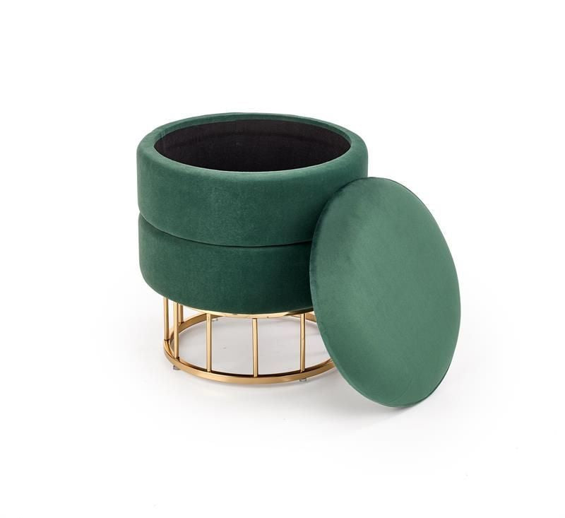 Pouf Rovigo | size: Width: 37cm, Height: 41cm, Depth: 37cm, Diameter: 37cm | color: Green | image: 1 | variant: 1003093