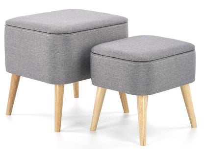 Pouf West Bath | size: Width: 34cm, Height: 38cm, Depth: 41cm | color: Gray | image: 0 | variant: 1007061