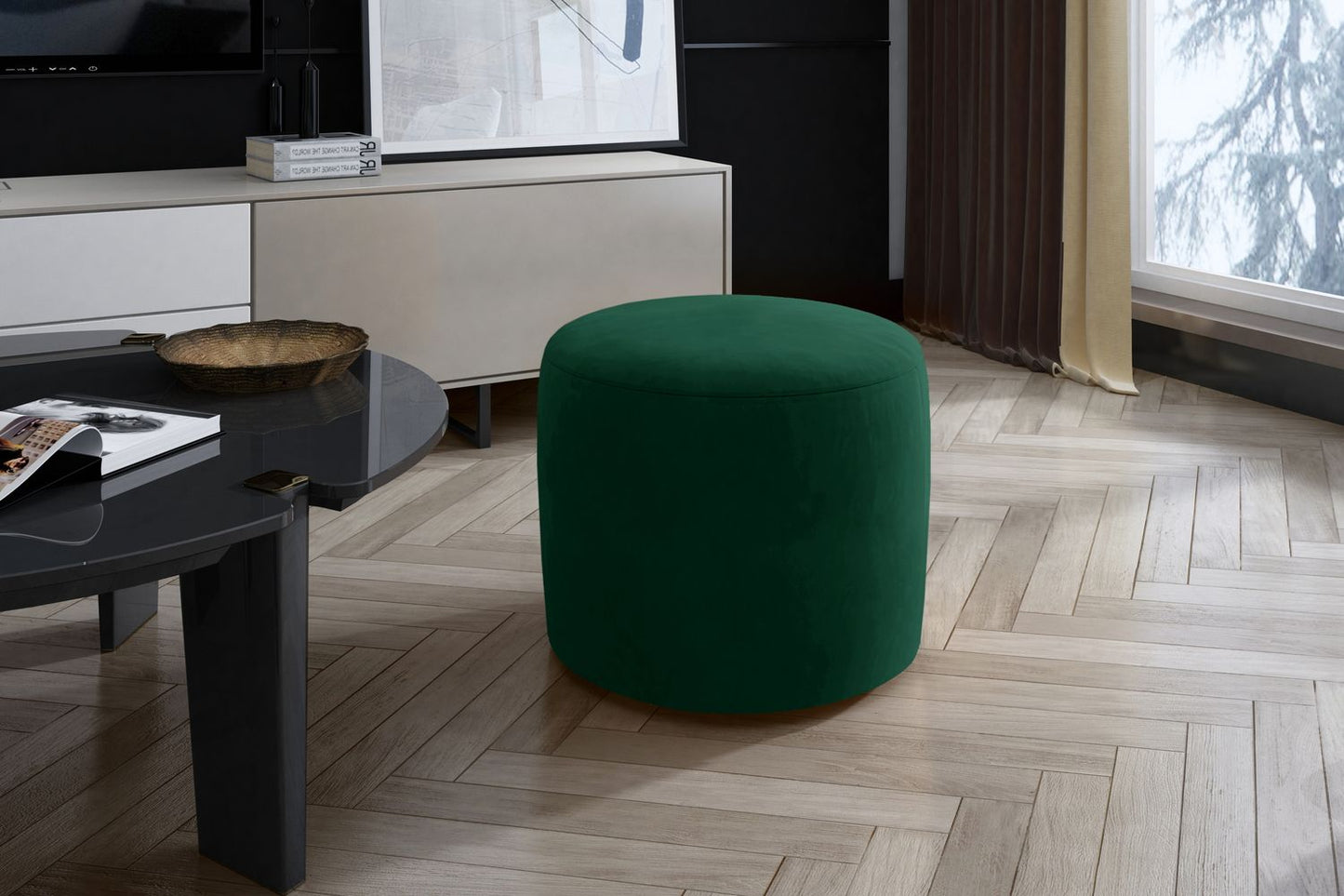 Pouf West Framlingham | size: Width: 40cm, Height: 43cm, Depth: 40cm | color: Green | image: 1 | variant: 1010369