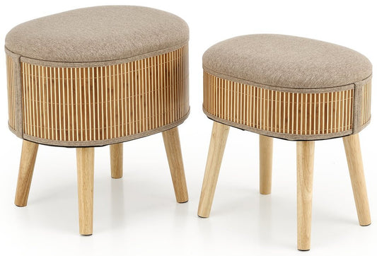 Pouf West Hverageri | size: Width: 45cm, Height: 45cm, Depth: 35cm | color: Beige | image: 1 | variant: 1007542