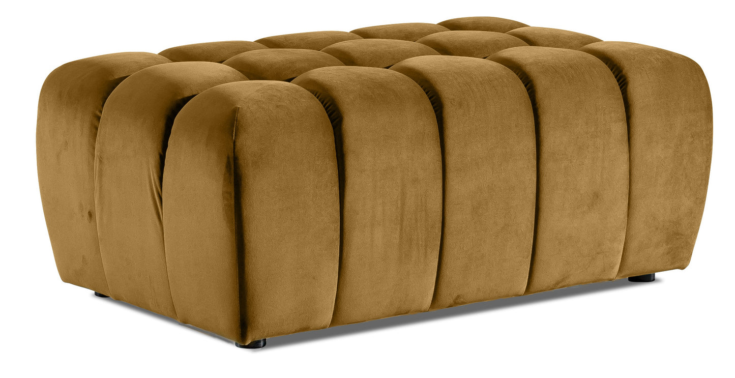 Pouf West Orebro | size: Width: 102cm, Height: 40cm, Depth: 64cm | color: Yellow | image: 0 | variant: 1010351