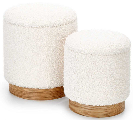 Pouf West Selfoss | size: Width: 38cm, Height: 43cm, Depth: 38cm | color: White | image: 1 | variant: 1007540