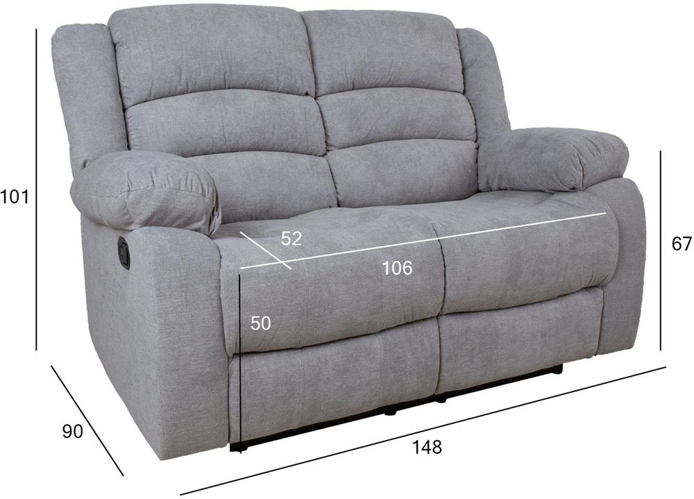 Recliner East Lyon | size: Length: 90cm, Height: 101cm, Depth: 148cm | color: Gray | image: 4 | variant: 1006309