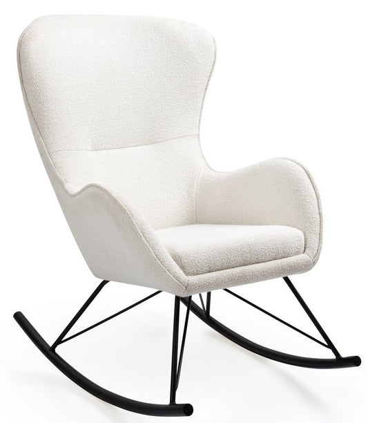 Rocking Chair Liberto 3 | size: Width: 72cm, Height: 106cm, Depth: 100cm | color: White/Black | image: 1 | variant: 1012977