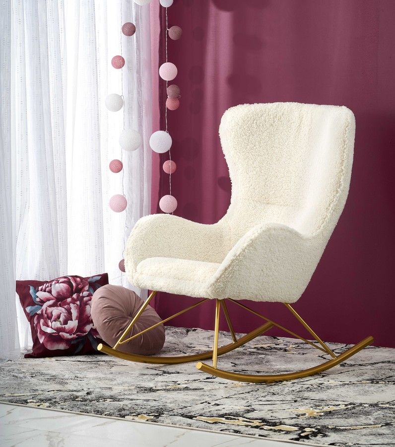 Rocking Chair Liberto | size: Width: 72cm, Height: 106cm, Depth: 100cm | color: White | image: 8 | variant: 1012513