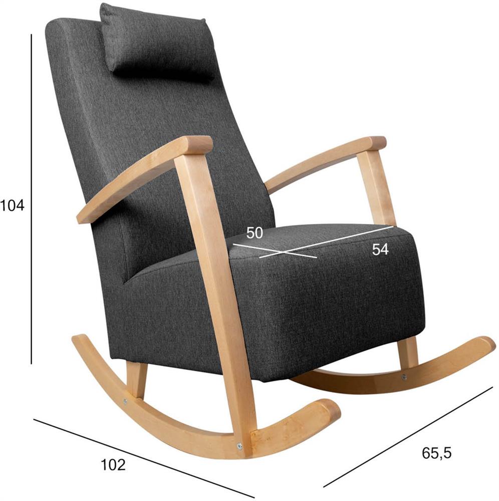 Rocking Chair Venla | size: Width: 65.5cm, Height: 104cm, Depth: 102cm | color: Gray | image: 7 | variant: 1005735