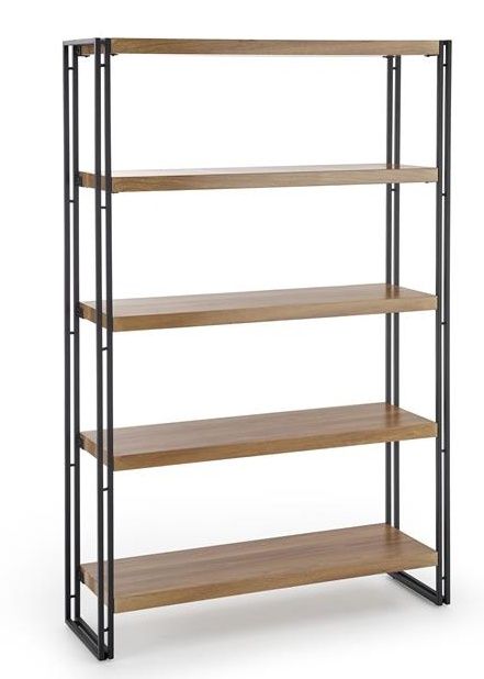 Shelf Bolivar 1 | size: Width: 100cm, Height: 155cm, Depth: 30cm | color: Black/Oak | image: 0 | variant: 1010888