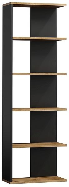 Shelf Corner | size: Width: 60cm, Height: 170cm, Depth: 25cm | color: Black/Oak | image: 0 | variant: 1012343