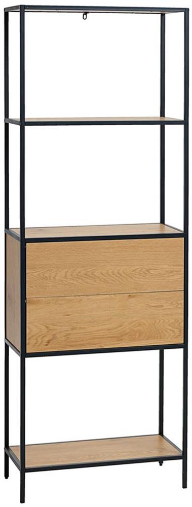 Shelf Hedvig 2 | size: Width: 64cm, Height: 178cm, Depth: 30cm | color: Black/Oak | image: 1 | variant: 1016708