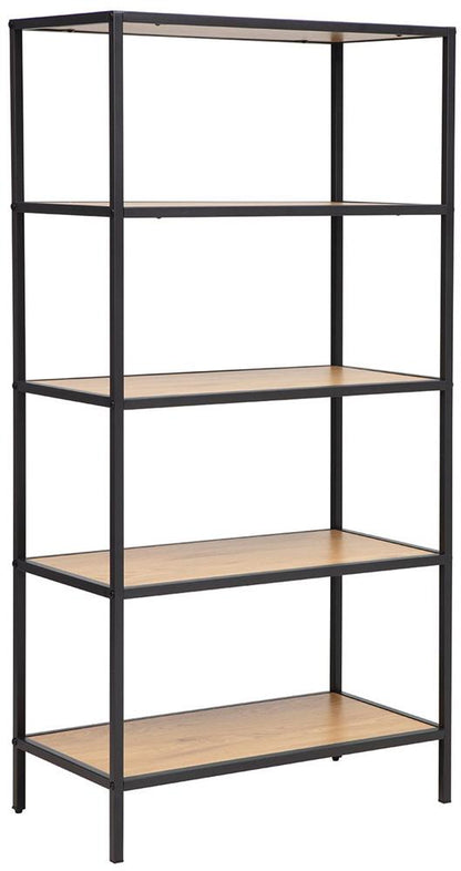 Shelf Hedvig | size: Width: 63cm, Height: 124cm, Depth: 33cm | color: Black/Oak | image: 1 | variant: 1016706