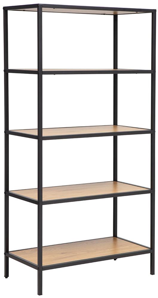 Shelf Hedvig | size: Width: 63cm, Height: 124cm, Depth: 33cm | color: Black/Oak | image: 1 | variant: 1016706