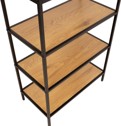 Shelf Hedvig | size: Width: 63cm, Height: 124cm, Depth: 33cm | color: Black/Oak | image: 2 | variant: 1016706
