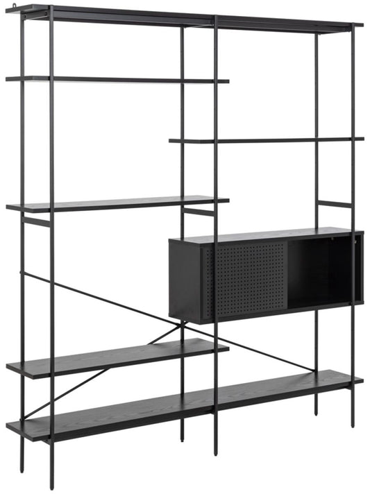 Shelf Loughborough | size: Width: 172cm, Height: 188cm, Depth: 27cm | color: Black | image: 1 | variant: 1000312