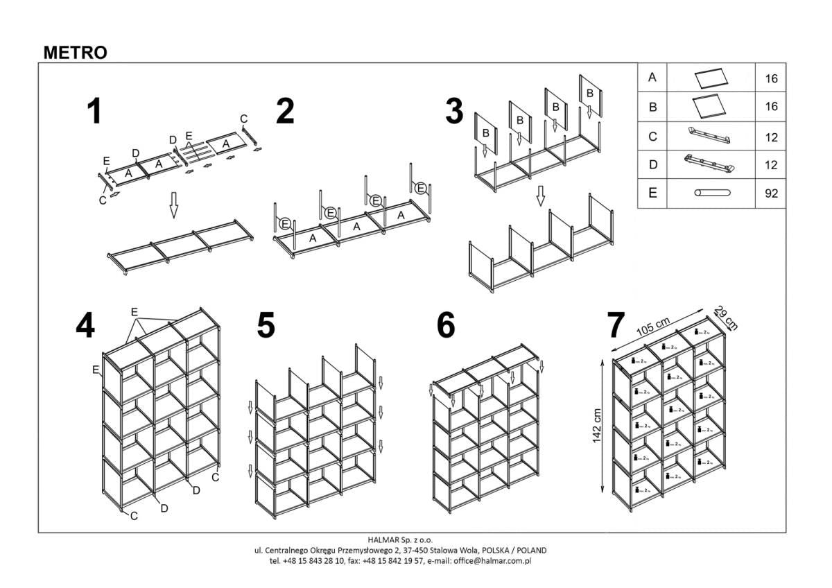 Shelf Metro | size: Width: 105cm, Height: 142cm, Depth: 29cm | color: Beige | image: 5 | variant: 1010867