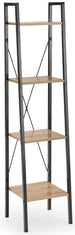 Shelf Reg 1 | size: Width: 32cm, Height: 148cm, Depth: 34cm | color: Black/Oak | image: 1 | variant: 1002034