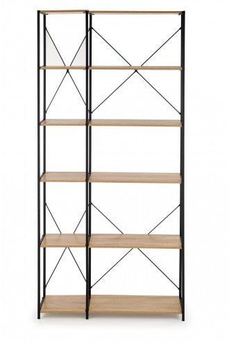 Shelf Reg19 | size: Width: 90cm, Height: 190cm, Depth: 30cm | color: Black/Oak | image: 1 | variant: 1012136