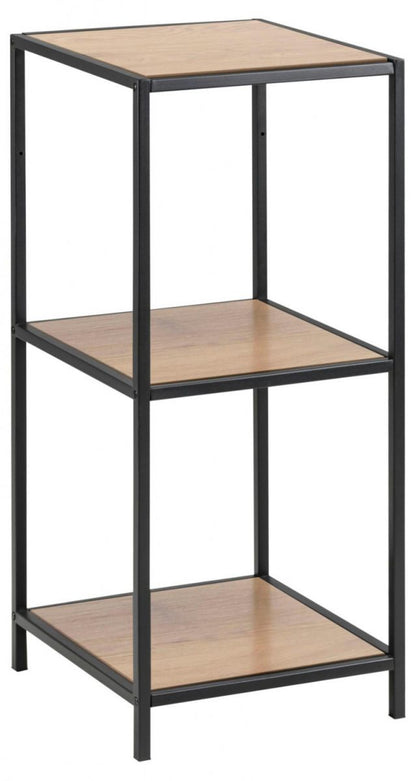 Shelf Seaford 11 | size: Width: 35cm, Height: 82.5cm, Depth: 37cm | color: Black/Oak | image: 2 | variant: 1012132